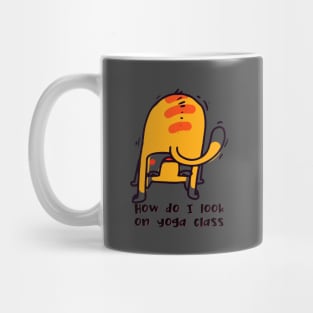 How do I look on yoga class funny yoga and cat drawing Mug